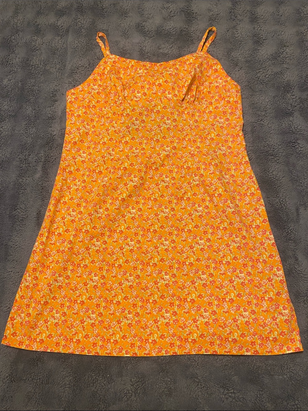 Orange Floral A-Line Sundress